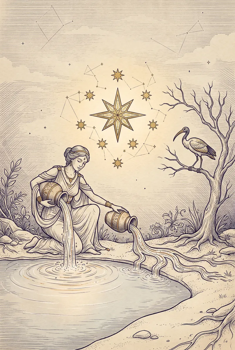Ilustração da carta A Estrela