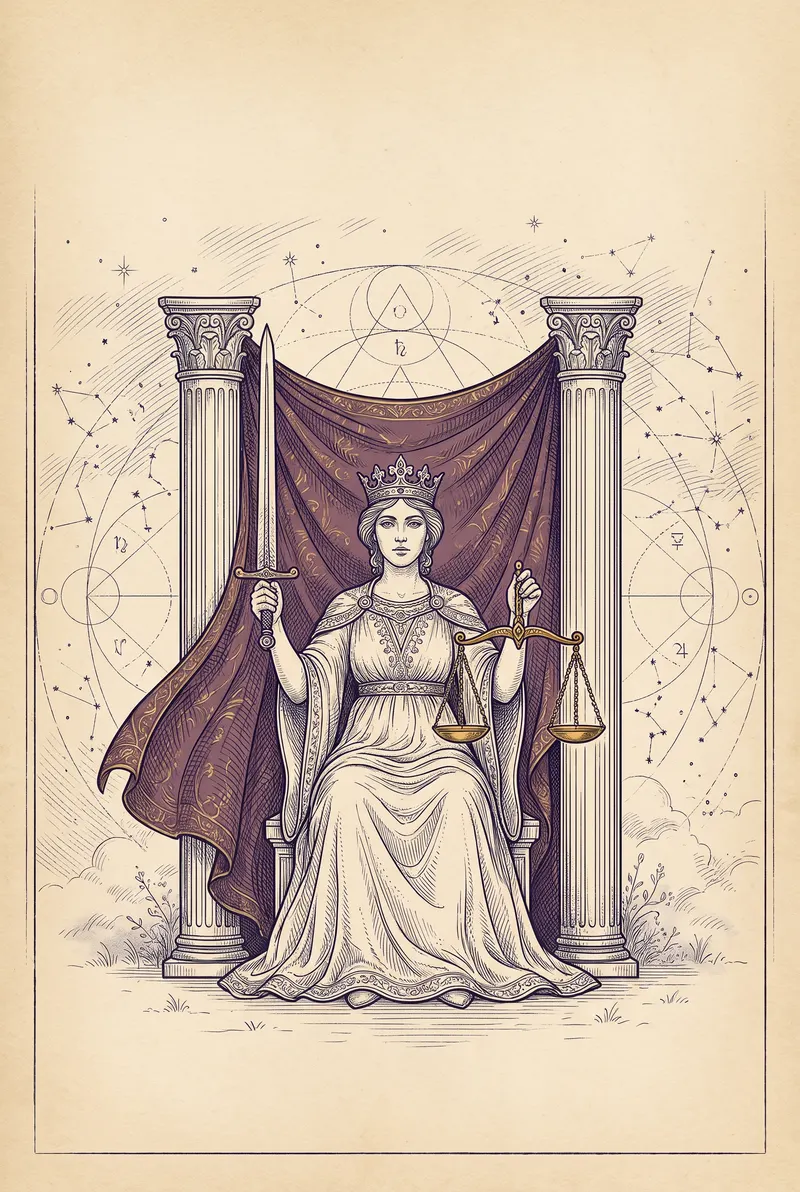 Ilustração da carta A Justiça