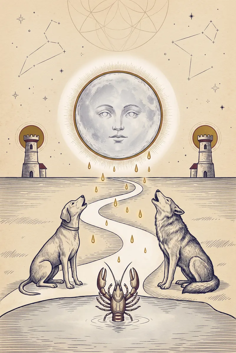 Ilustração da carta A Lua