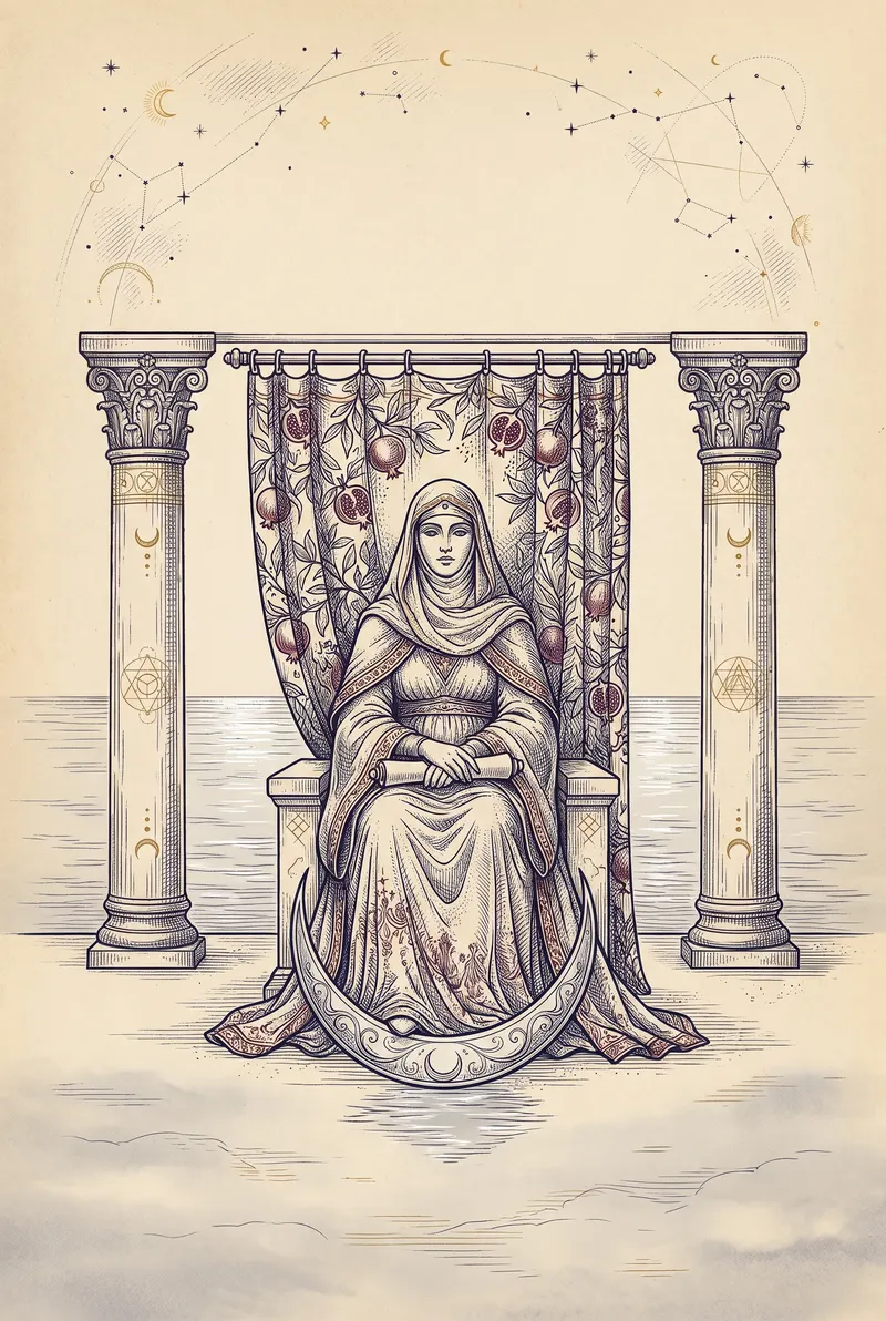 Ilustração da carta A Sacerdotisa