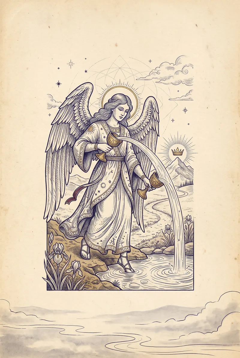 Ilustração da carta A Temperança