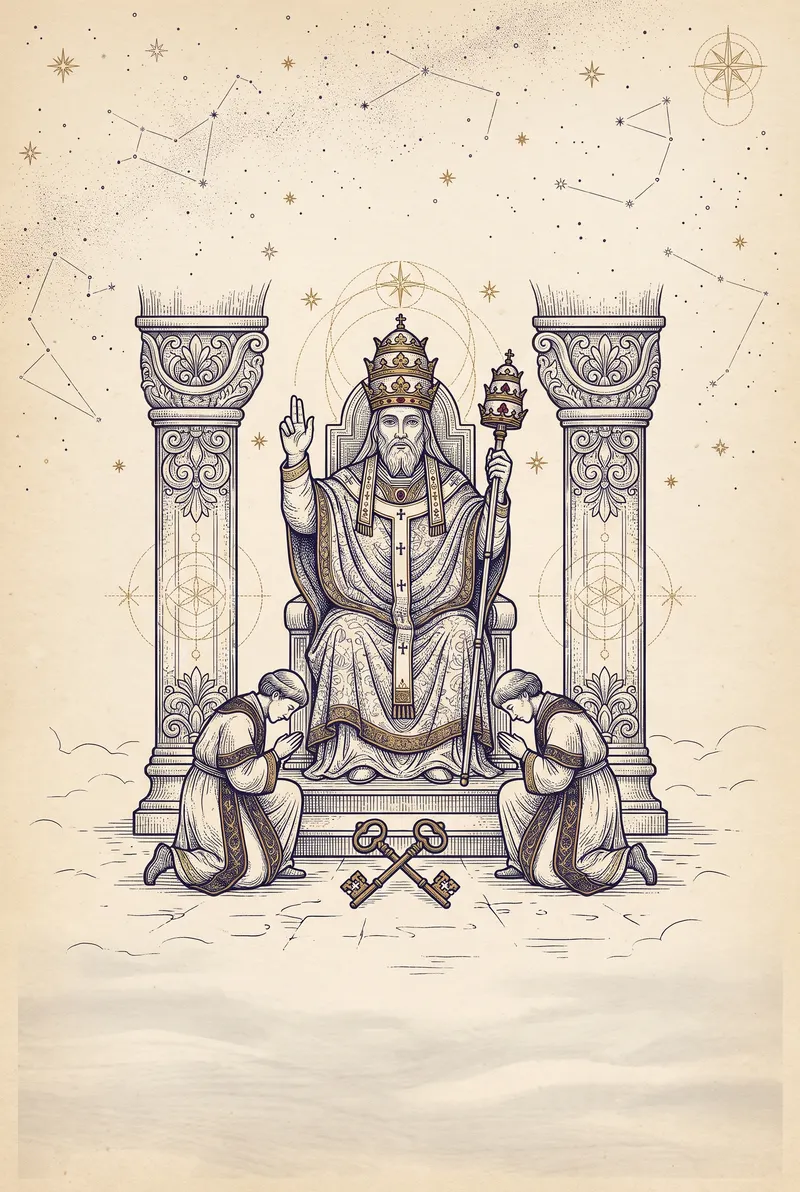 Ilustração da carta O Hierofante