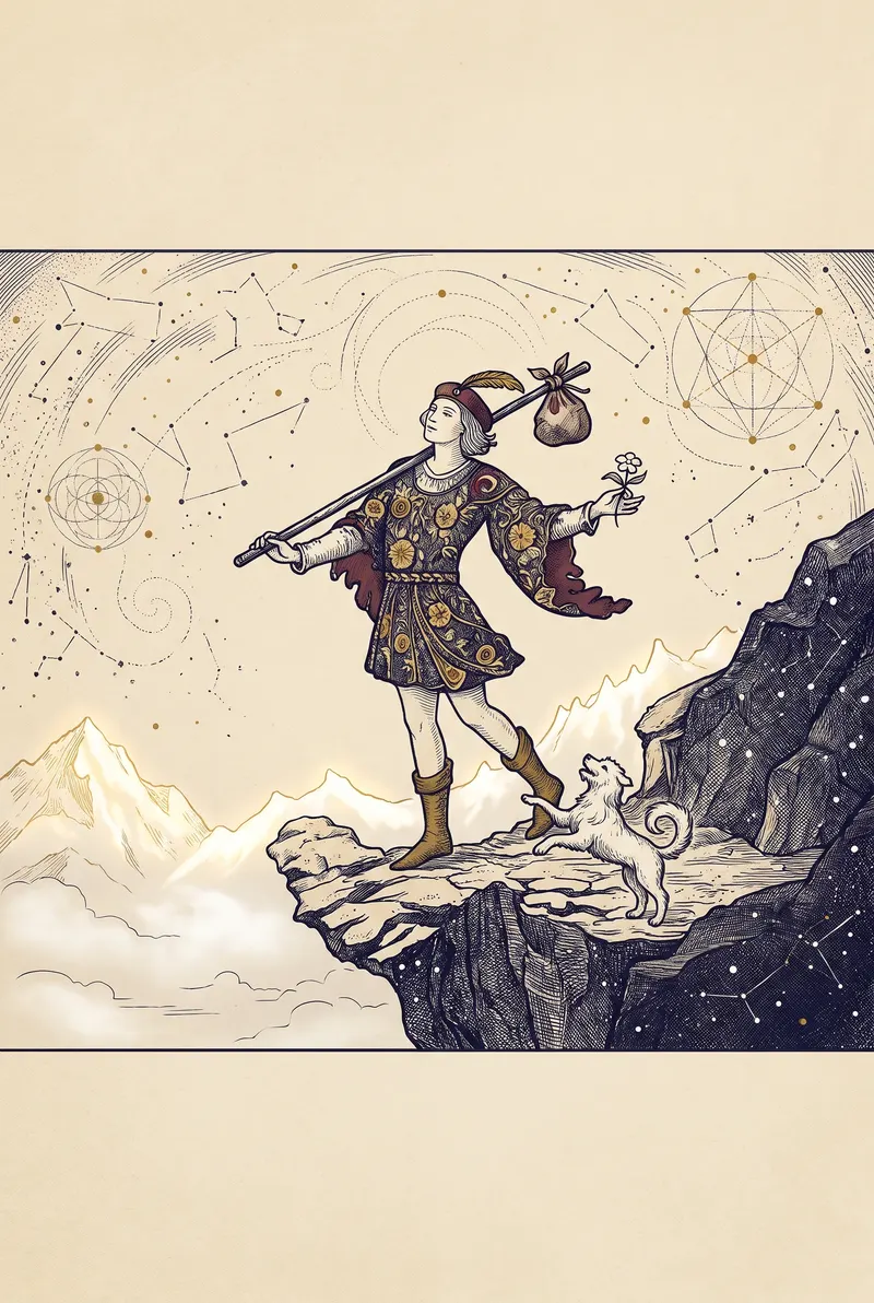 Ilustração da carta O Louco