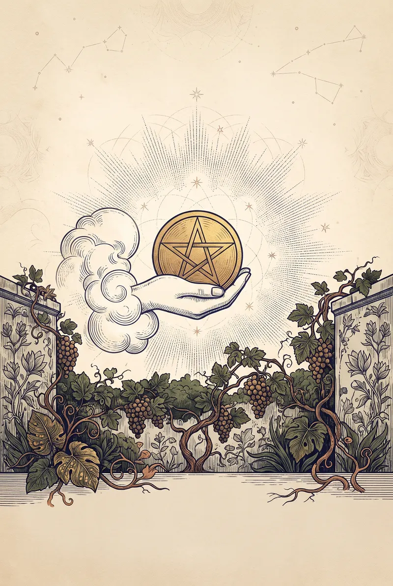 Ilustração da carta Ás de Ouros, naipe de Ouros